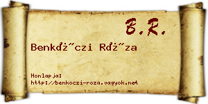 Benkóczi Róza névjegykártya